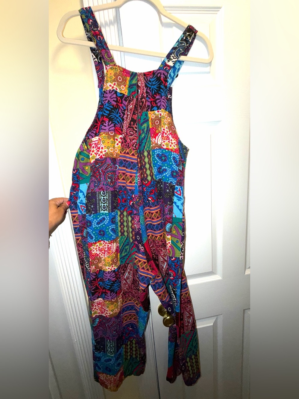 Source Unknown Vibrant Patchwork Multicolor Jumpsuit